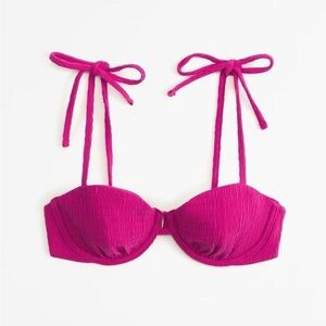 Abercrombie & Fitch Underwire Bikini Top Smocked Fuchsia - Women’s Medium